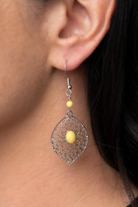 Perky Perennial - Yellow Earrings - Paparazzi Accessories