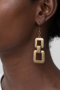 Public Square - Brass Earrings - Paparazzi Accessories