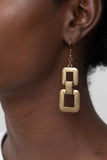 Public Square - Brass Earrings - Paparazzi Accessories