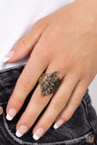 Fearlessly Feathered - Brass Ring - Paparazzi Accessories