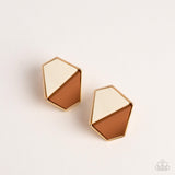 Generically Geometric - Brown Post Earrings - Paparazzi Accessories