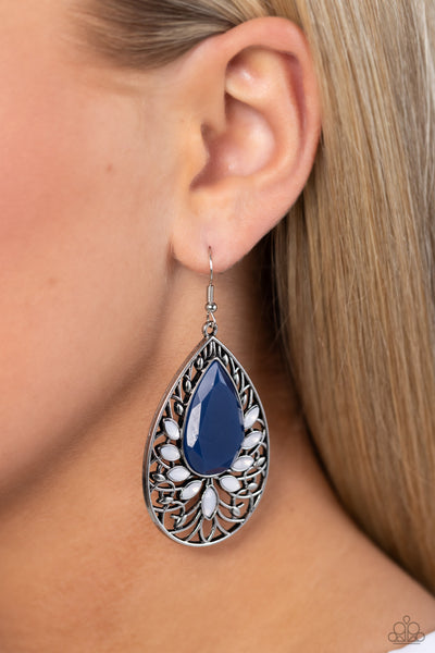 Floral Fairytale Blue Earrings Paparazzi Accessories Bedazzle Me Pretty Mobile Fashion Boutique