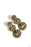 triple-threat-texture-brass-post earrings-paparazzi-accessories