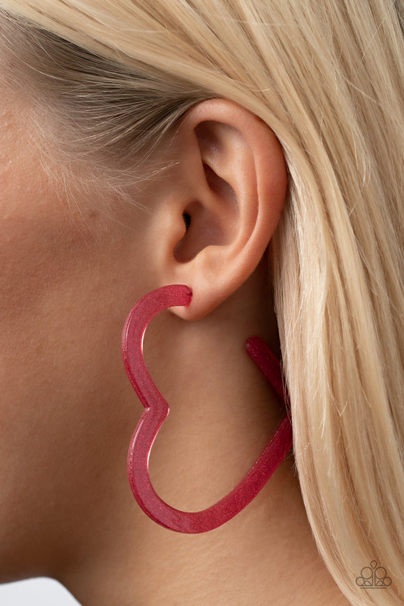 Heart-Throbbing Twinkle - Pink Earrings - Paparazzi Accessories