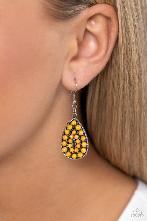 Rural Replica - Yellow Earrings - Paparazzi Accessories