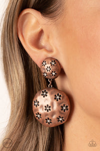 Industrial Fairytale - Copper Clip-On Earrings - Paparazzi Accessories