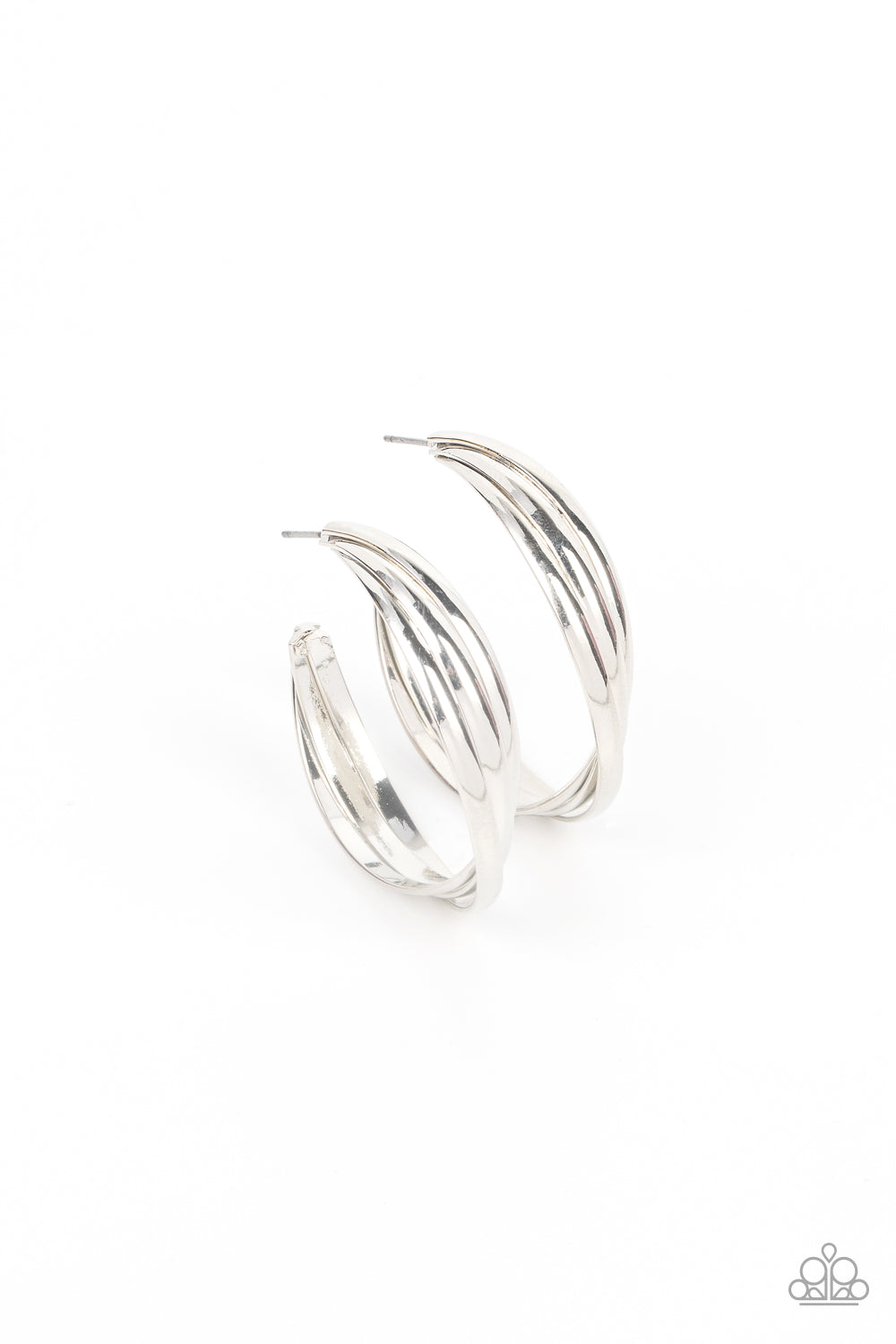 Curvy Silver Hoop Earrings  Silver Earrings – Boldiful