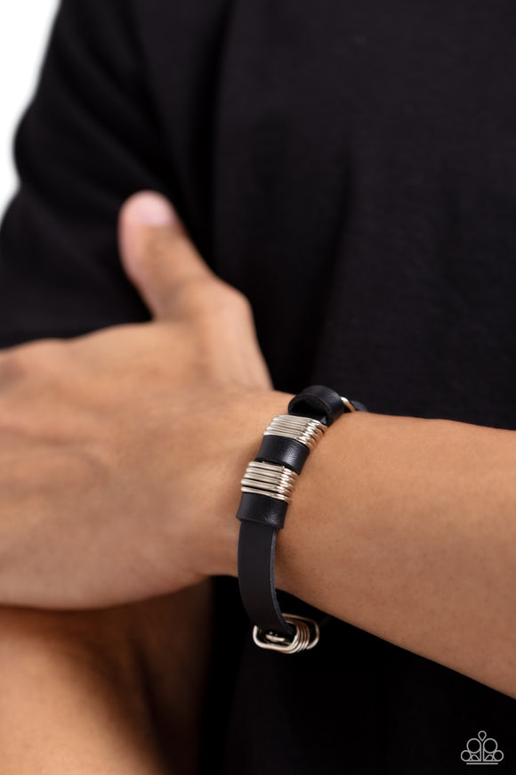 Hardware Hustle - Black Bracelet - Paparazzi Accessories