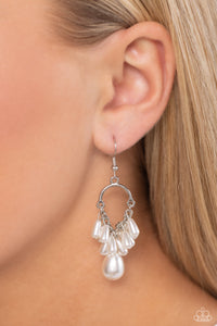 Ahoy There! - White Earrings - Paparazzi Accessories