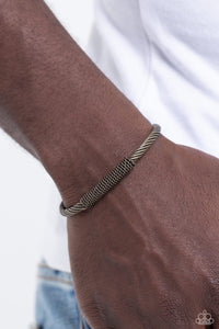 CABLE-Minded - Brass Mens Bracelet - Paparazzi Accessories