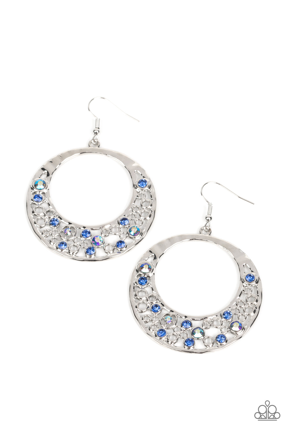 Disque Bleu de prusse et or Earrings Earrings