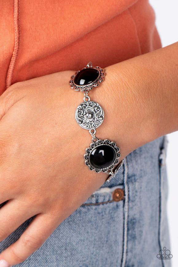 Positively Poppy - Black Bracelet - Paparazzi Accessories