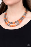 Country Road Trip - Orange Necklace - Paparazzi Accessories