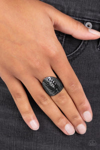 Basic Instincts - Black Ring - Paparazzi Accessories