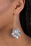 Prismatic Pageantry - White Earrings - Paparazzi Accessories