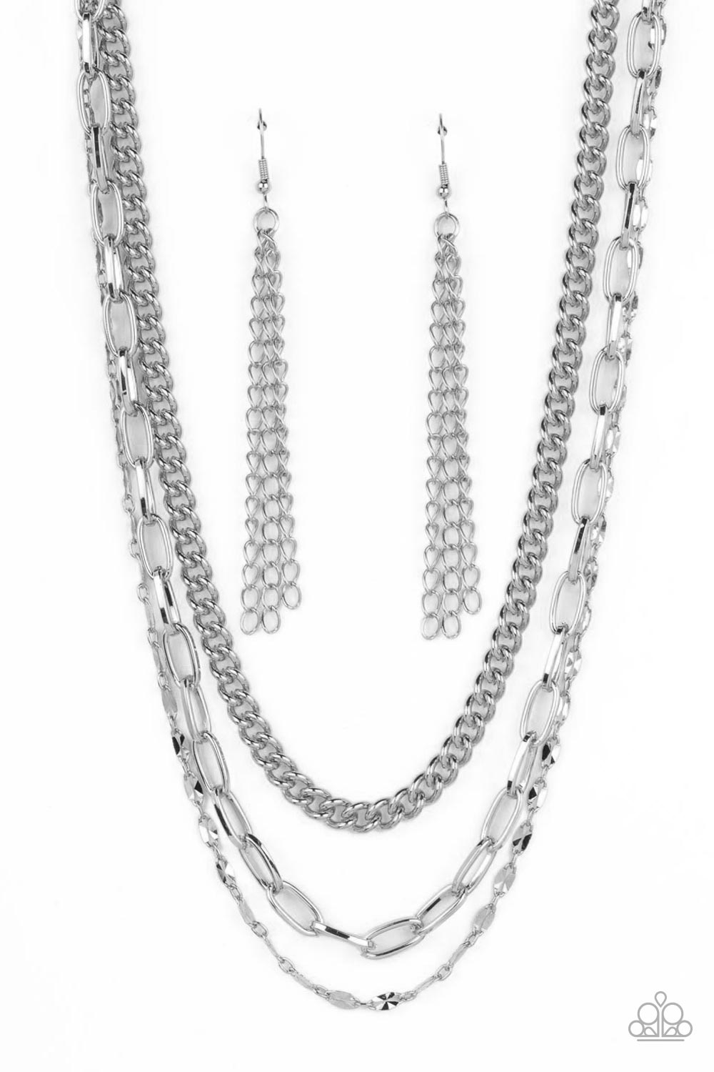 Galvanized Grit - Silver Necklace - Paparazzi Accessories