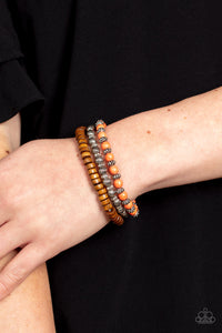 ESCAPADE Route - Orange Bracelet - Paparazzi Accessories