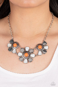 Aquatic Garden - Orange Necklace - Paparazzi Accessories