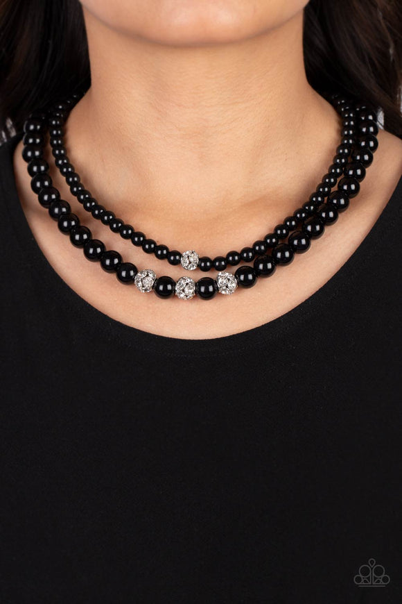 Brilliant Ballerina - Black Necklace - Paparazzi Accessories