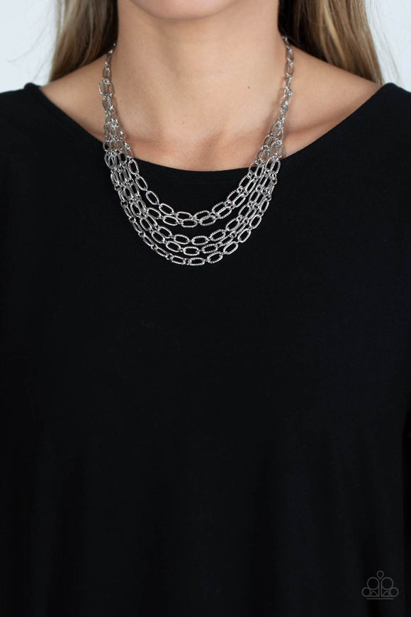 House Of Chain Silver Necklace Paparazzi Accessories Bedazzle Me