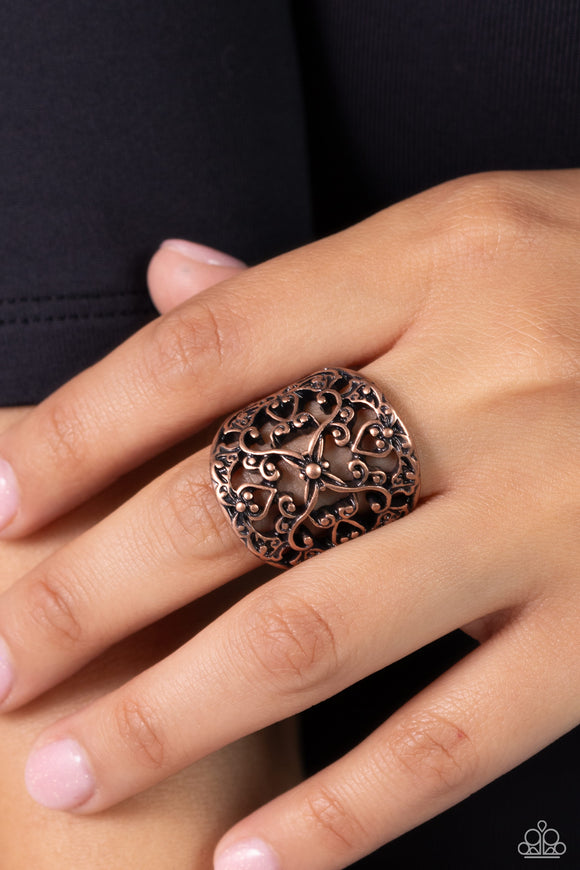 Transfixed Treasure - Copper Ring - Paparazzi Accessories