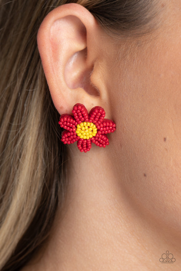 Red deals post earrings