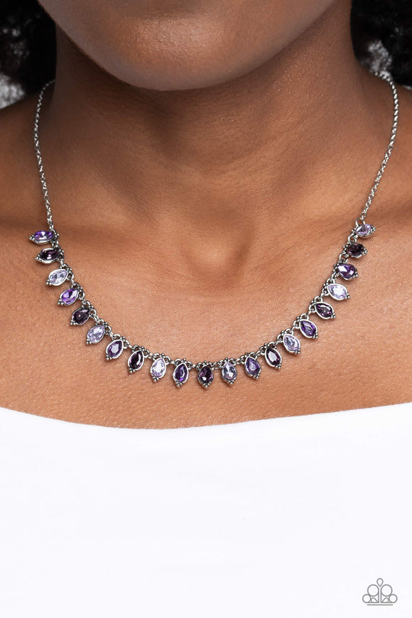 Metro Storm Purple Necklace Paparazzi Accessories Bedazzle Me Pretty Mobile Fashion Boutique 3501