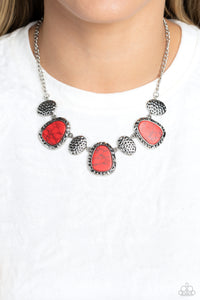 Badlands Border - Red Necklace - Paparazzi Accessories