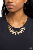 Compelling Confetti - Brass Necklace - Paparazzi Accessories