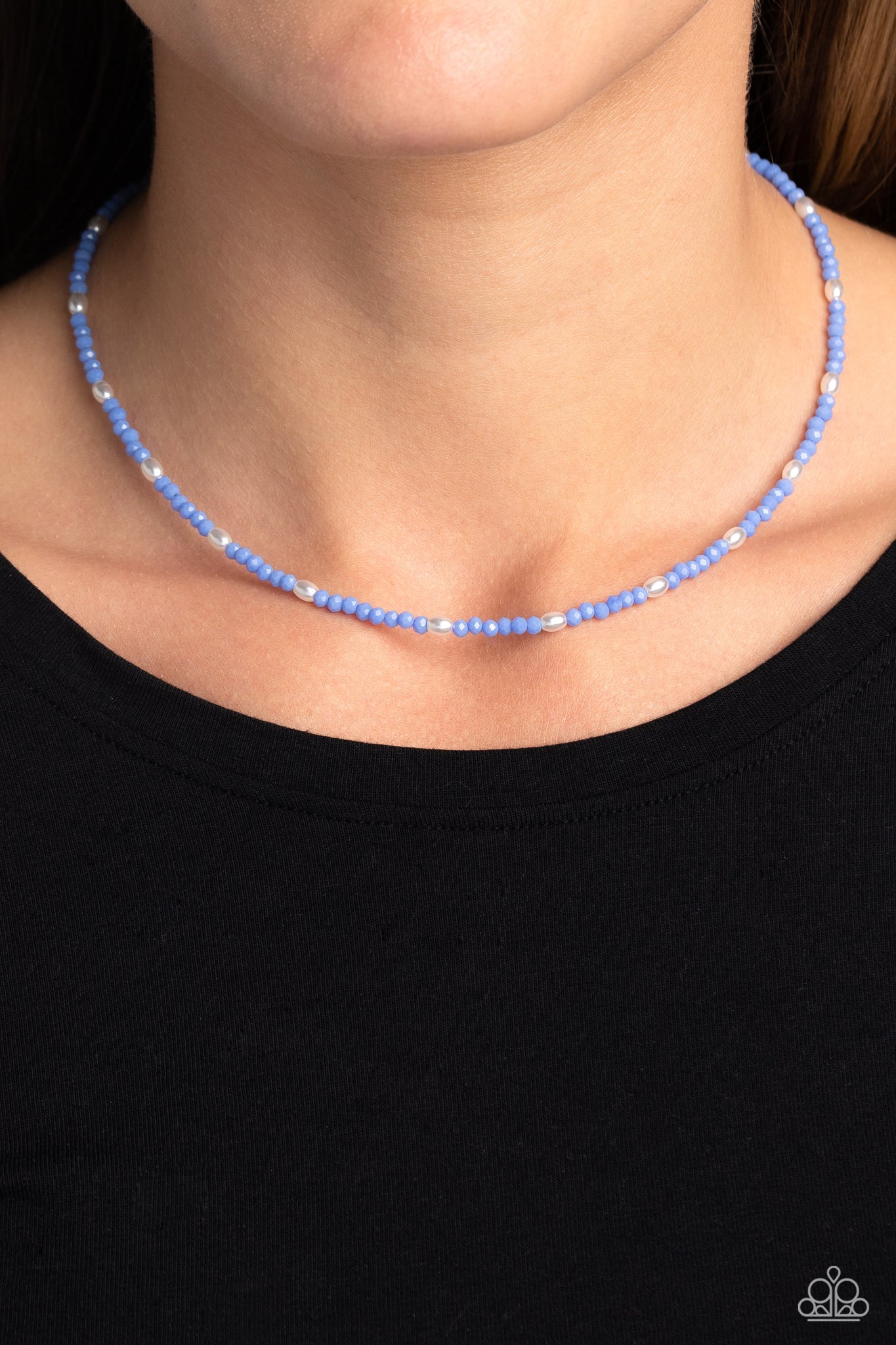 Blue bead necklace paparazzi shop
