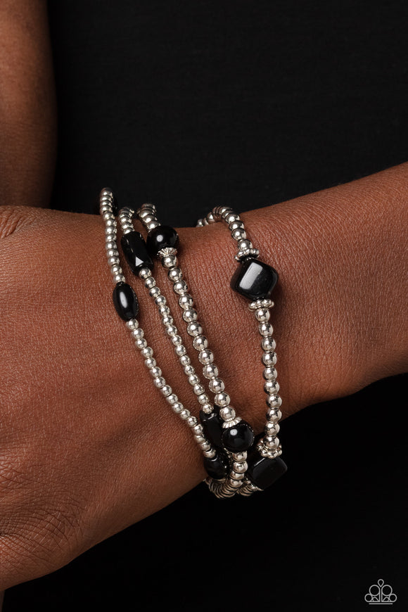 Geometric Guru - Black Bracelet - Paparazzi Accessories