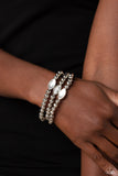 Twinkling Team - White Bracelet - Paparazzi Accessories