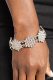 Scintillating Snowflakes - White Bracelet - Paparazzi Accessories