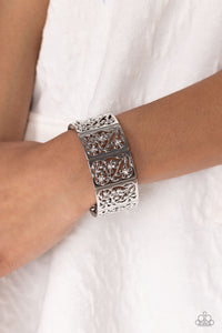 Garden Walls - White Bracelet - Paparazzi Accessories