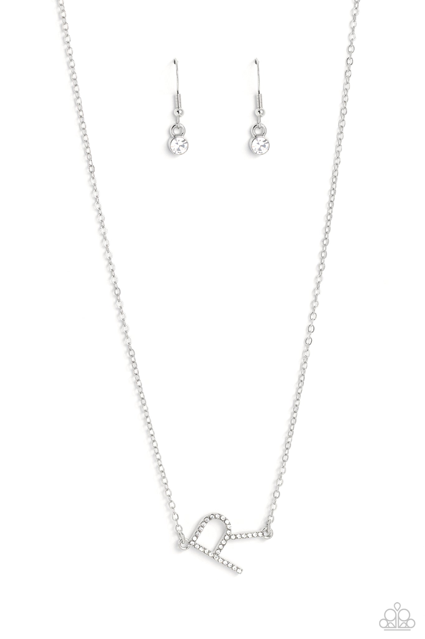 INITIALLY Yours - Silver - Complete Set Necklace - Paparazzi