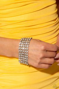 GLASSY Gallery - White Bracelet - Paparazzi Accessories