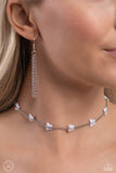 FLYING in Wait - White Necklace - Paparazzi Accessories