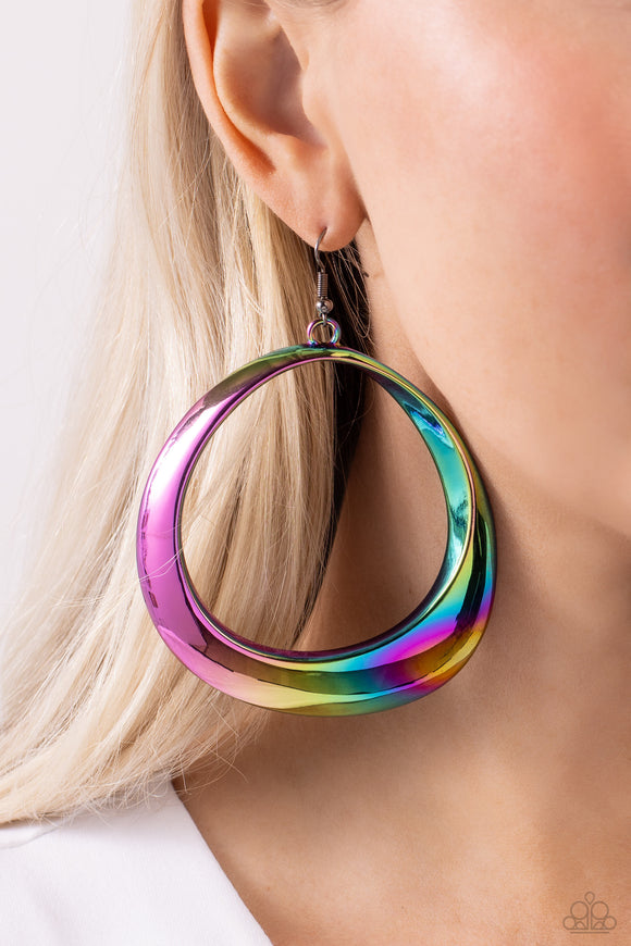 Asymmetrical Action - Multi Earrings - Paparazzi Accessories