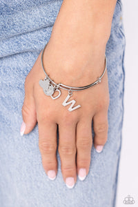 Making It INITIAL - Silver - W Bracelet - Paparazzi Accessories