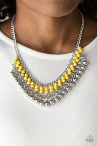 Beaded Bliss - Yellow Necklace - Paparazzi Accessories