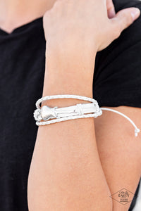 Lead Guitar - White Bracelet - Paparazzi Accessories