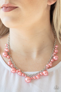 Uptown Pearls - Orange Necklace - Paparazzi Accessories