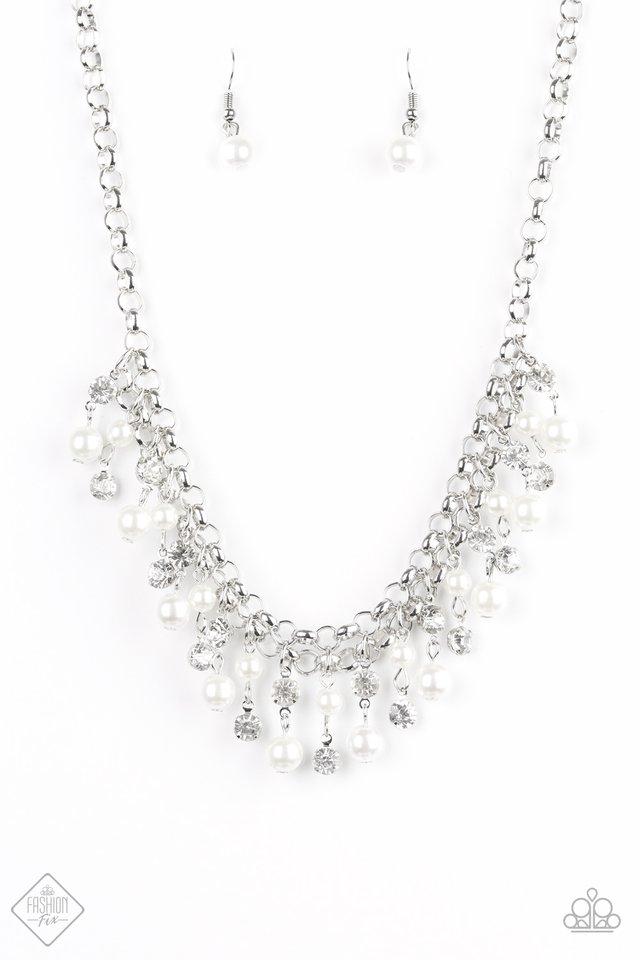 You May Kiss The Bride White Necklace Paparazzi Accessories Bedazzle Me Pretty Mobile